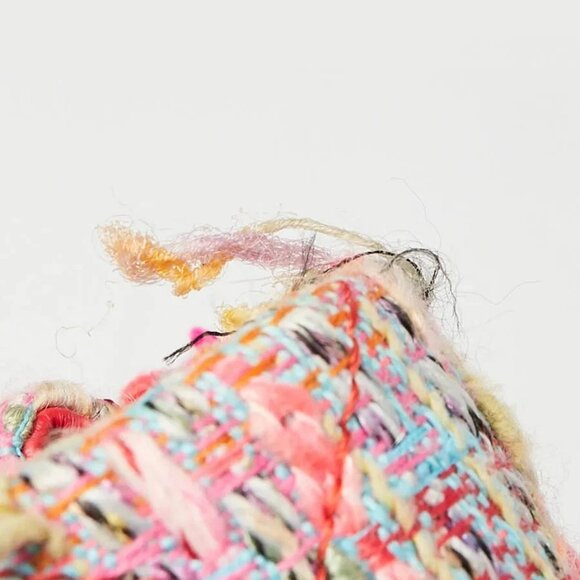 Chanel Pink Multicolor Quilted Tweed Classic Medium Double Flap Bag - Picture 11 of 12